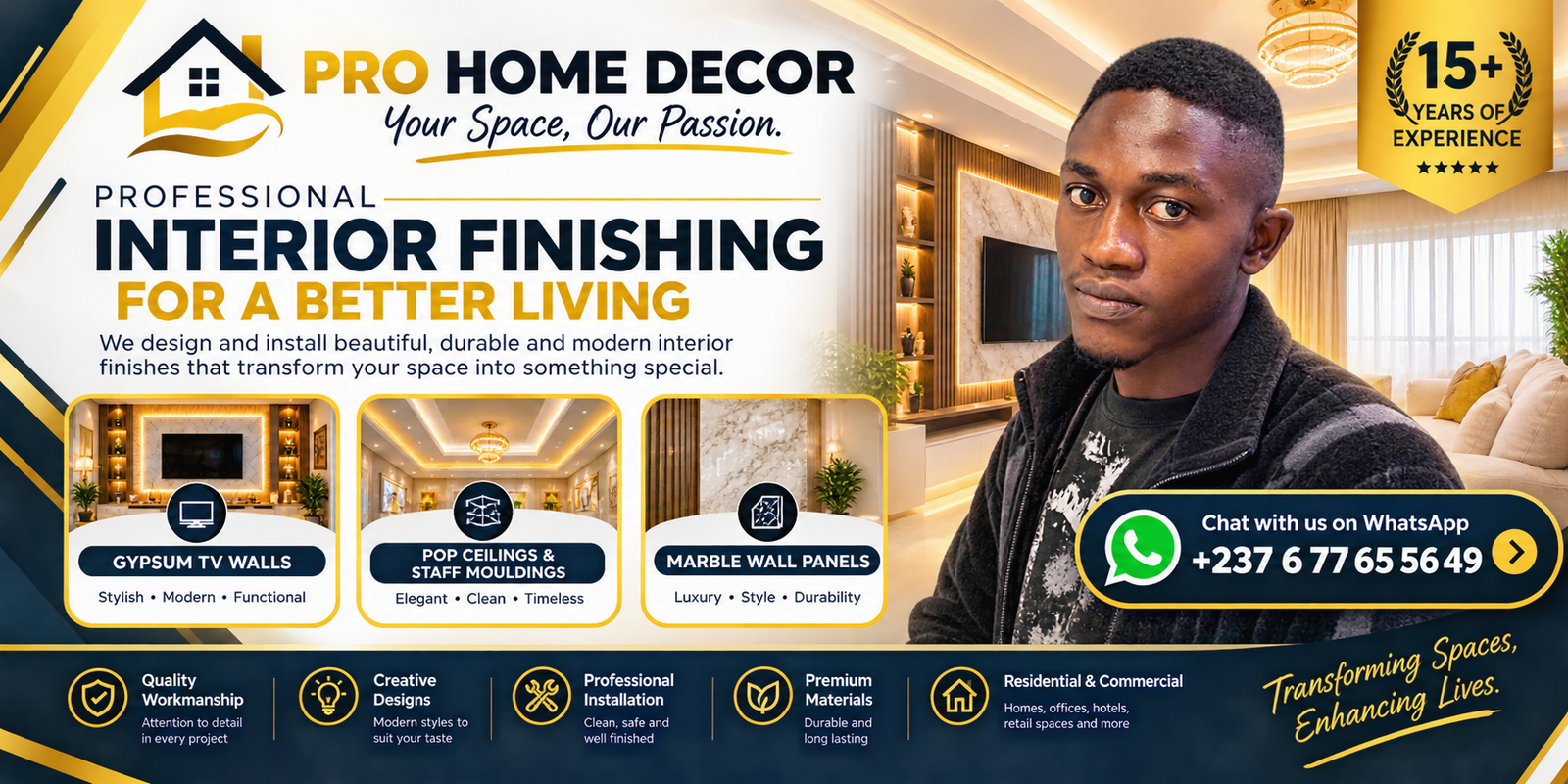 Pro Home Decor transforming interior spaces in Cameroon